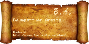 Baumgartner Anetta névjegykártya